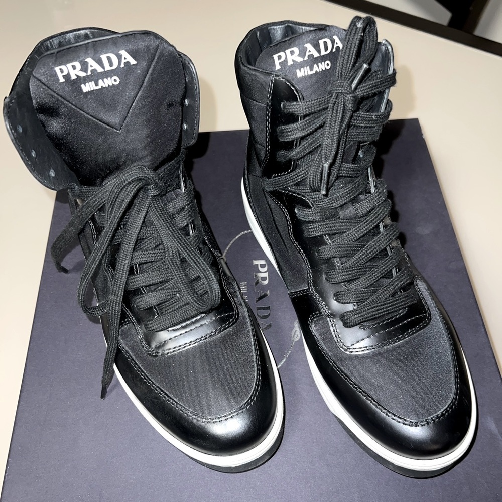 PRADA High-Top Sneakers SIZE 36.5 - Picture 3 of 12